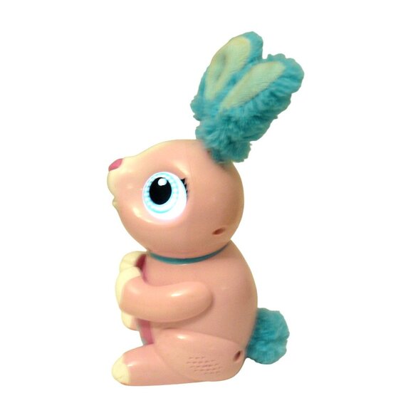 Interactive Zoomer Hungry Bunny Rabbit Toy Fluffy Blue Ears & Tail Easter - Picture 2 of 5